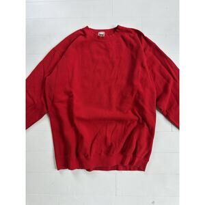 Vintage 90s Cheetah Crewneck Red Sweatshirt Large 24 x 28.5
